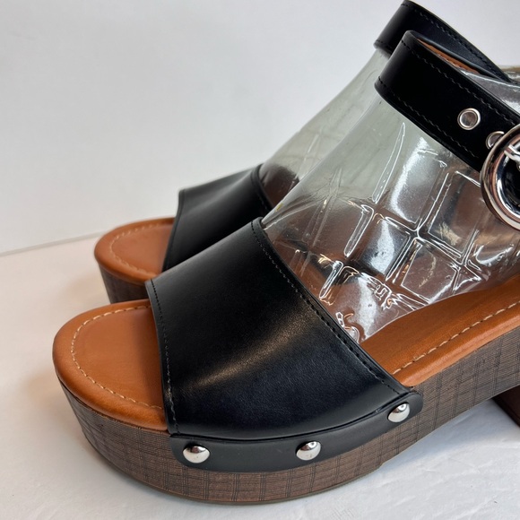 Nine West Womens Jayce 3 Platform Sandals Black Brown 2.75” Block Heel Sz 8.5M - Picture 7 of 12